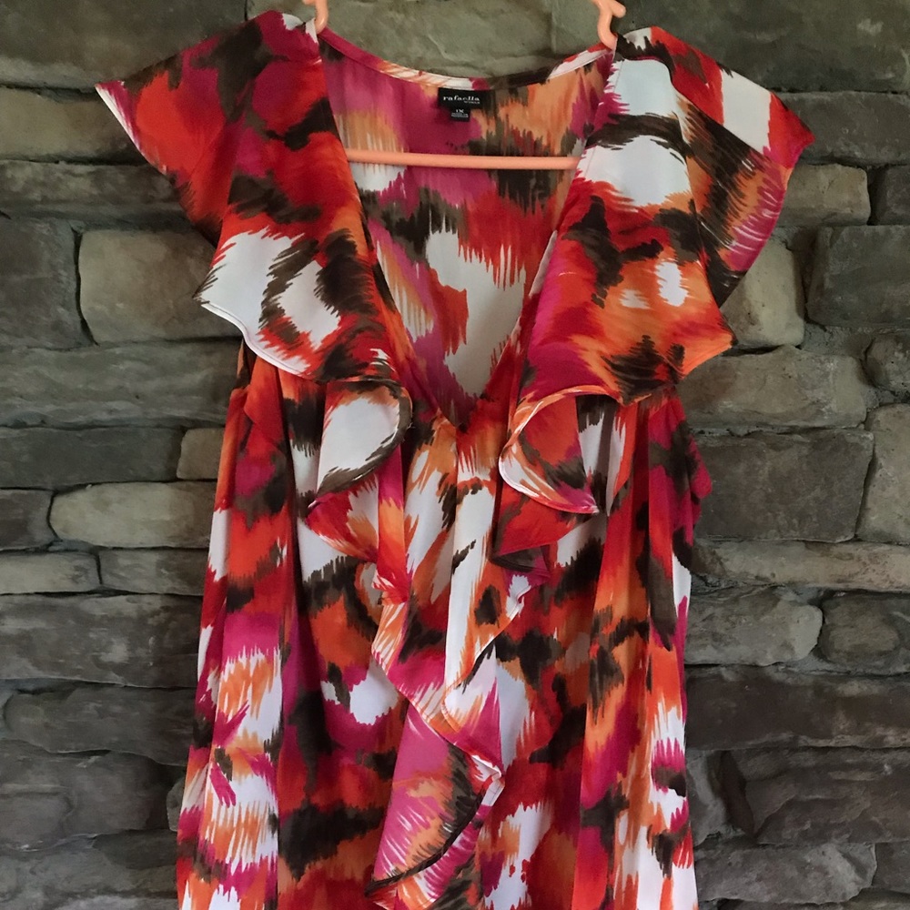 rafaella 1x Womens Multicolor Blouse